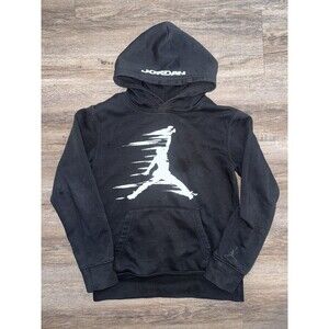 Jordan Kids Black MJ Flight MVP Fleece Pullover Hoodie Jumpman Logo Size M NWT